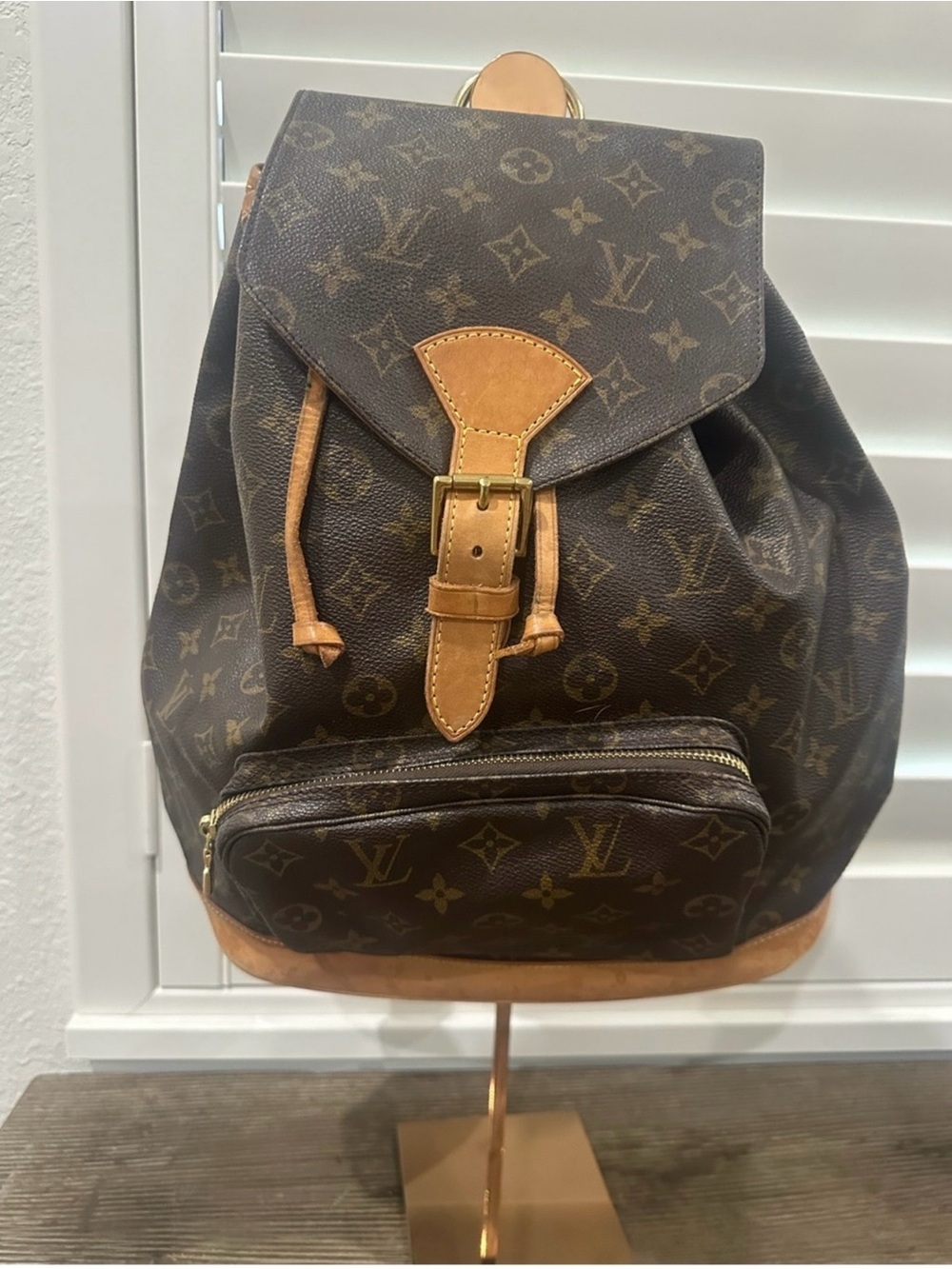 Louis Vuitton Monogram Canvas Backpack with Vachetta Accents